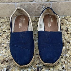 Toms Classic University Navy White Stripe Womens 7W